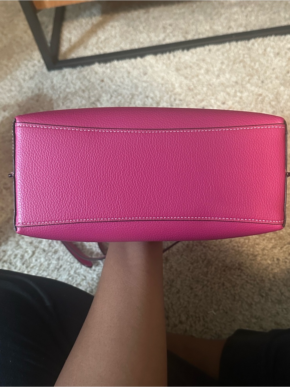 Coach Mollie Leather Tote in Pink with Gold Hardware - Picture 5 of 7